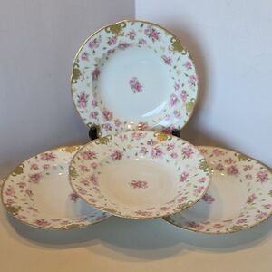 Set Of 4 Vintage Theodore Haviland Limoges France Plates 9.5" Diameter